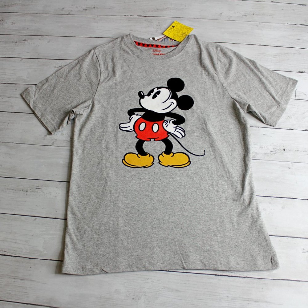 Disney Men's Mickey Mouse Graphic T Shirt Size S Gray Short Sleeve Unisex